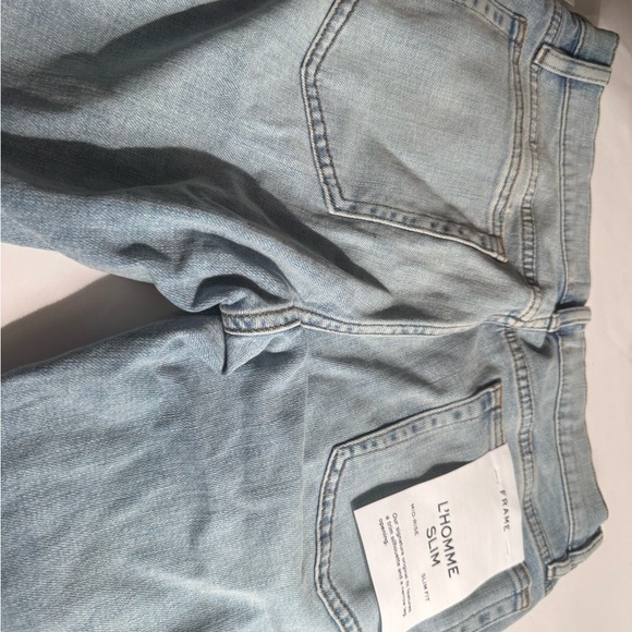 New button off Light Blue Denim Jeans Frame 32 slim fit mid rise - Picture 5 of 8